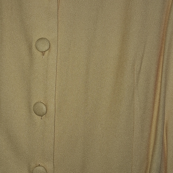 Radcliffe Blouse SzXL Ladies Gold Short Sleeves Covered Buttons Tie Back NWT - Picture 5 of 8